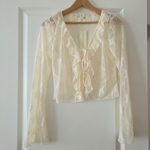 Thirty Thirty Tops - Lace Ruffle Tiefront Blouse Western Chic Romantic Fairy Core Thirty Thirty S NWT